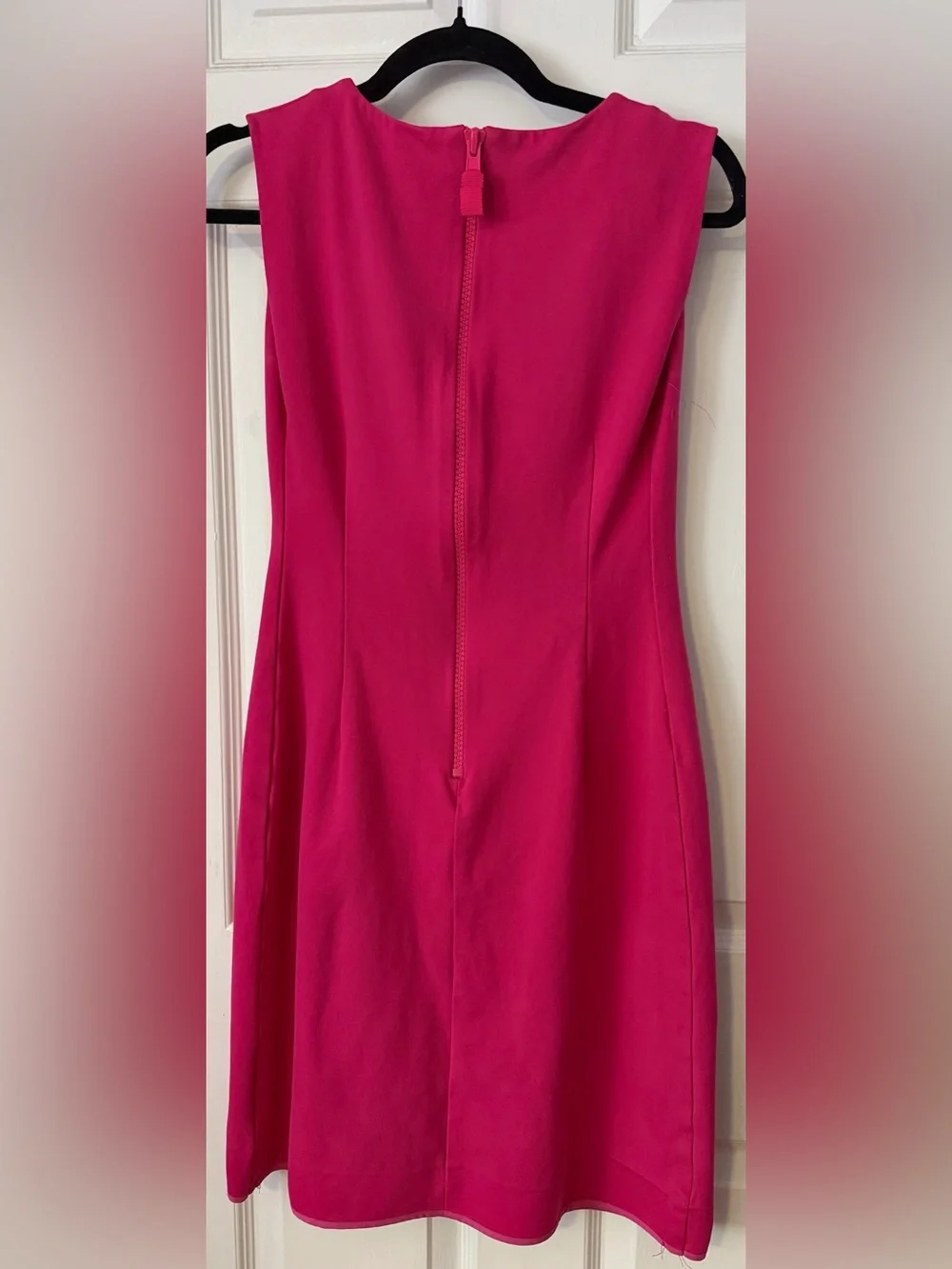 Kate Spade New York Hot Pink Shift Dress Size 6 Sleeveless Exposed Zip